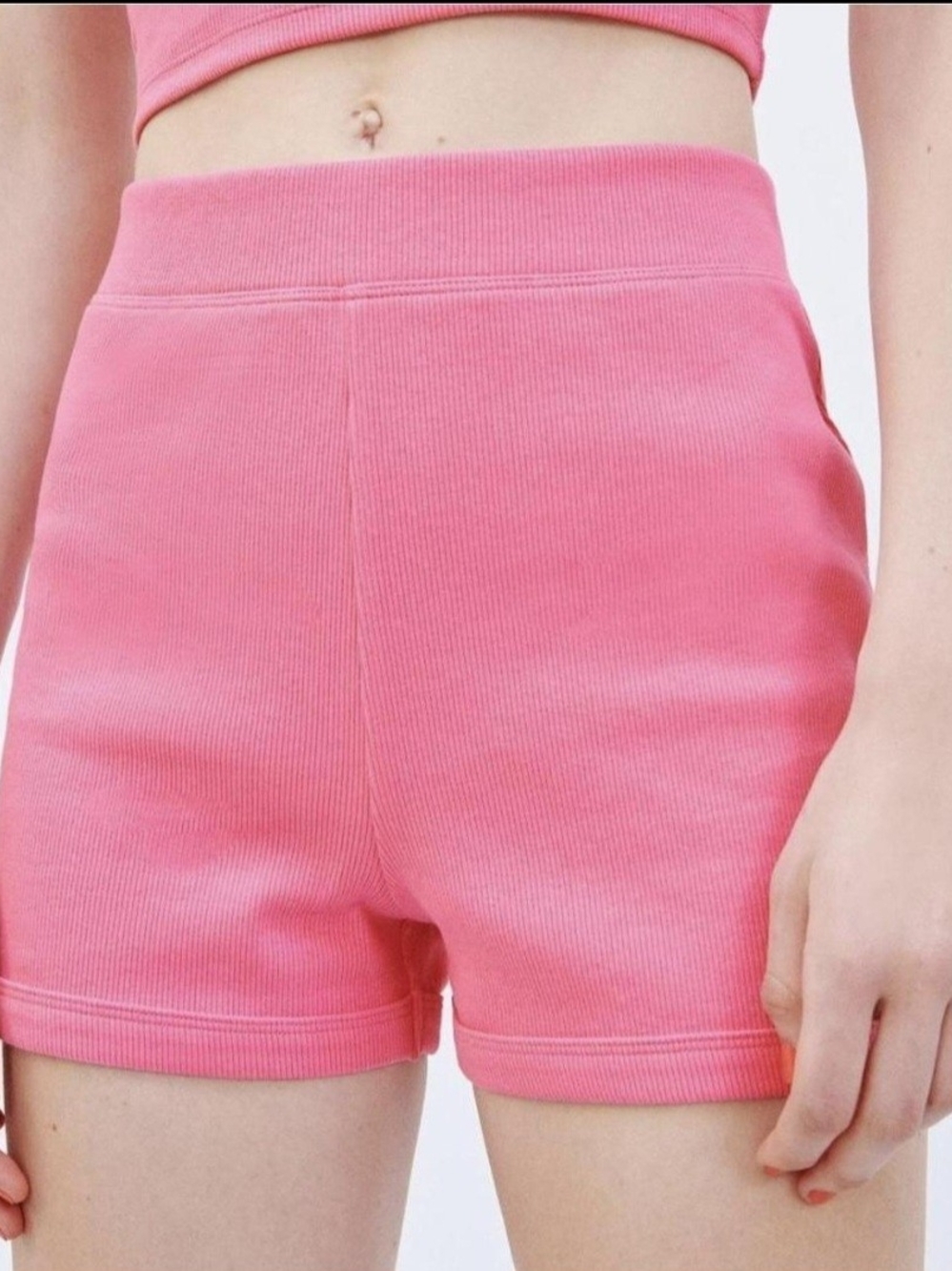 Zara Ribbed Pull On Shorts